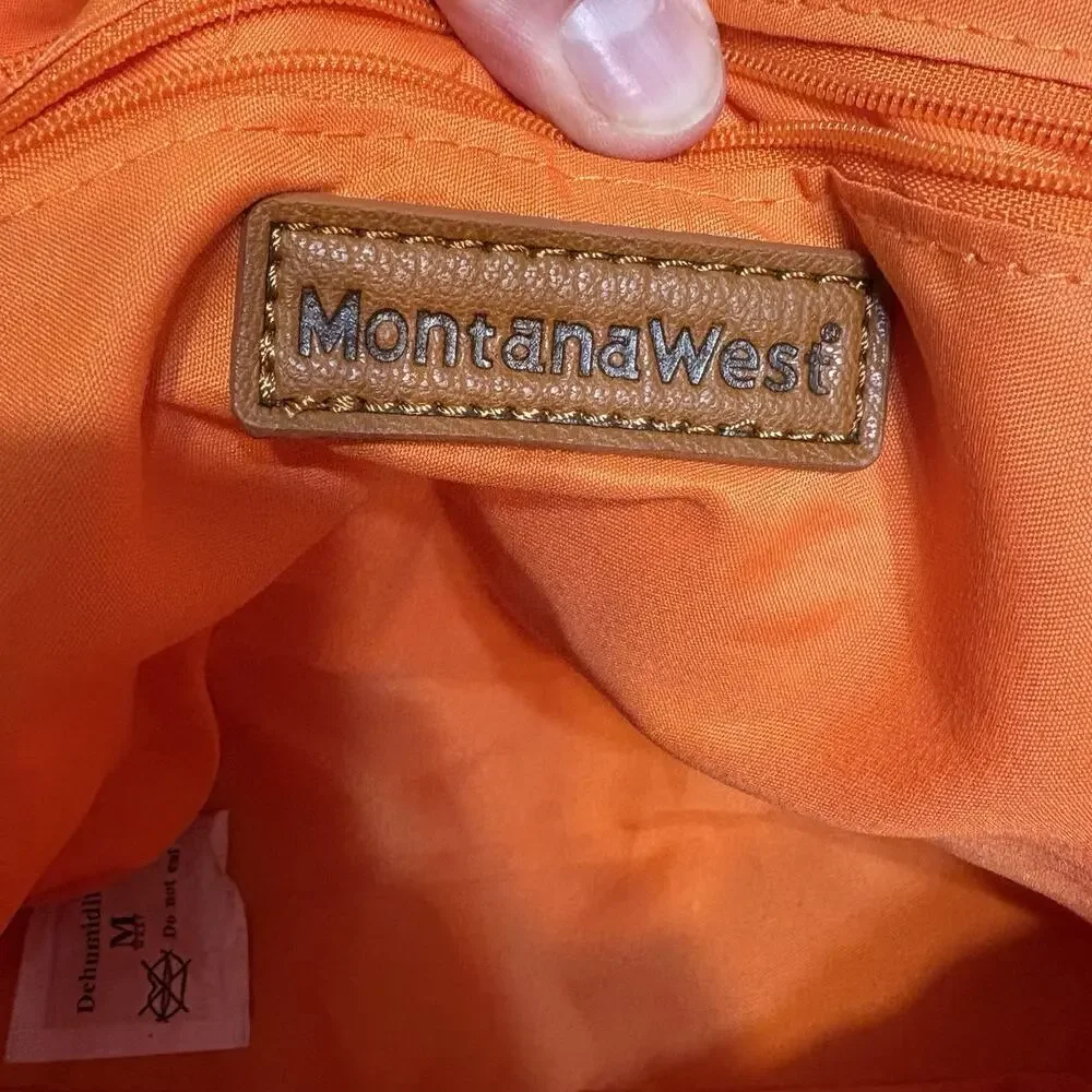 Montana West Purse Carry Tote Handbag Zip Orange‎ F5